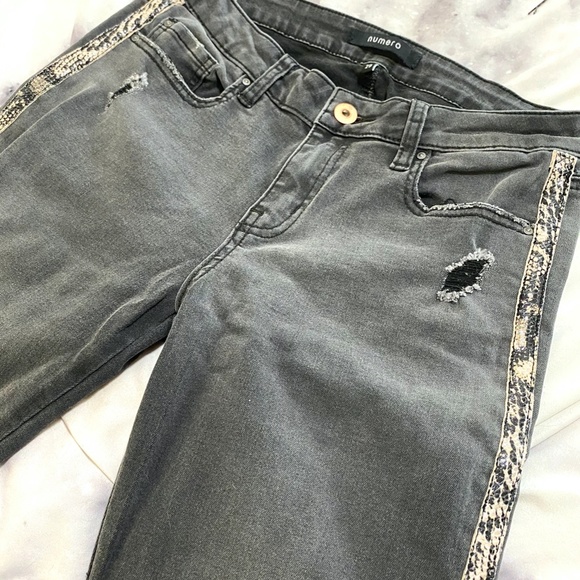Grey Snakeprint Jeans - Picture 2 of 3